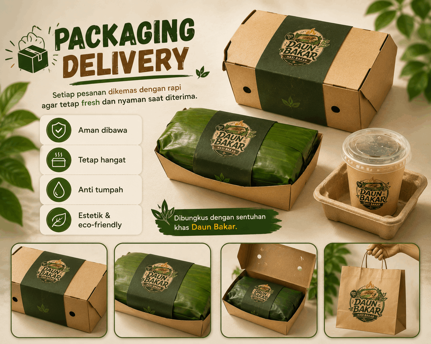 Nasi bakar enak siap dinikmati di rumah dengan layanan delivery