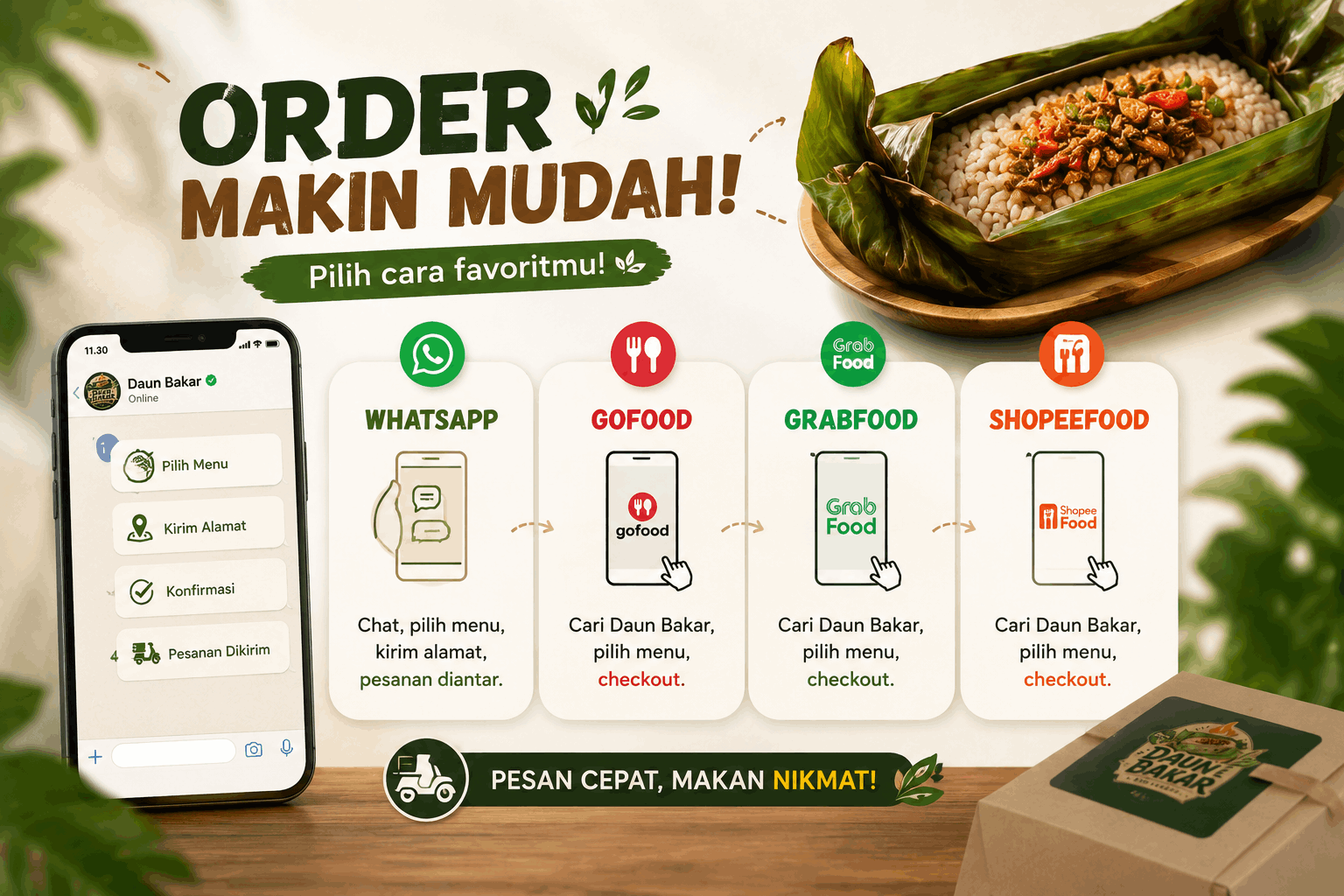 Nasi bakar enak dengan pengiriman cepat dan aman