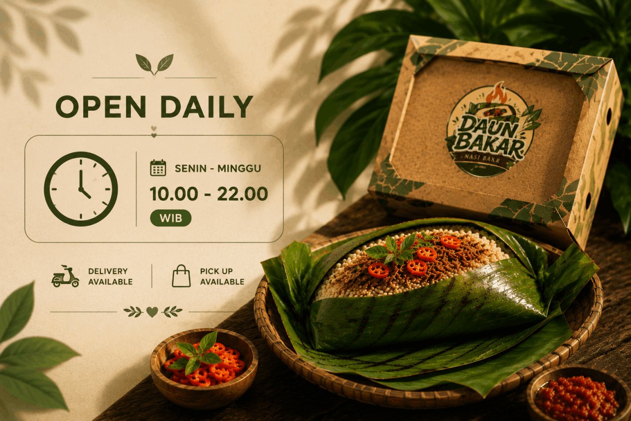 Contact Us untuk pemesanan Nasi bakar enak dan layanan Daun Bakar