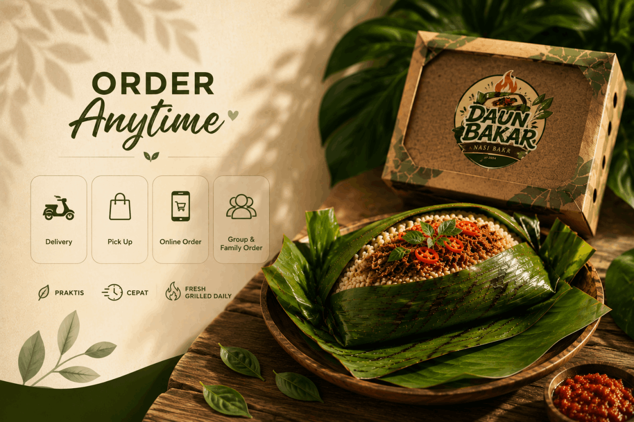 Nasi bakar enak kini lebih mudah dipesan melalui Daun Bakar