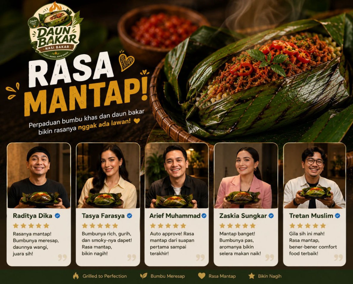 Kepuasan pelanggan setelah menikmati Nasi bakar enak favoritnya