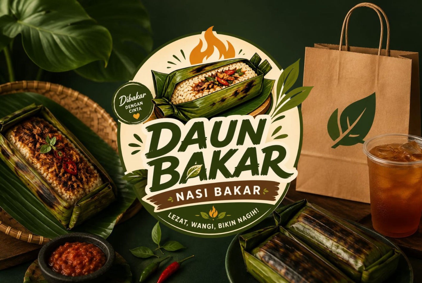 Nasi bakar enak siap diambil melalui layanan pick up praktis