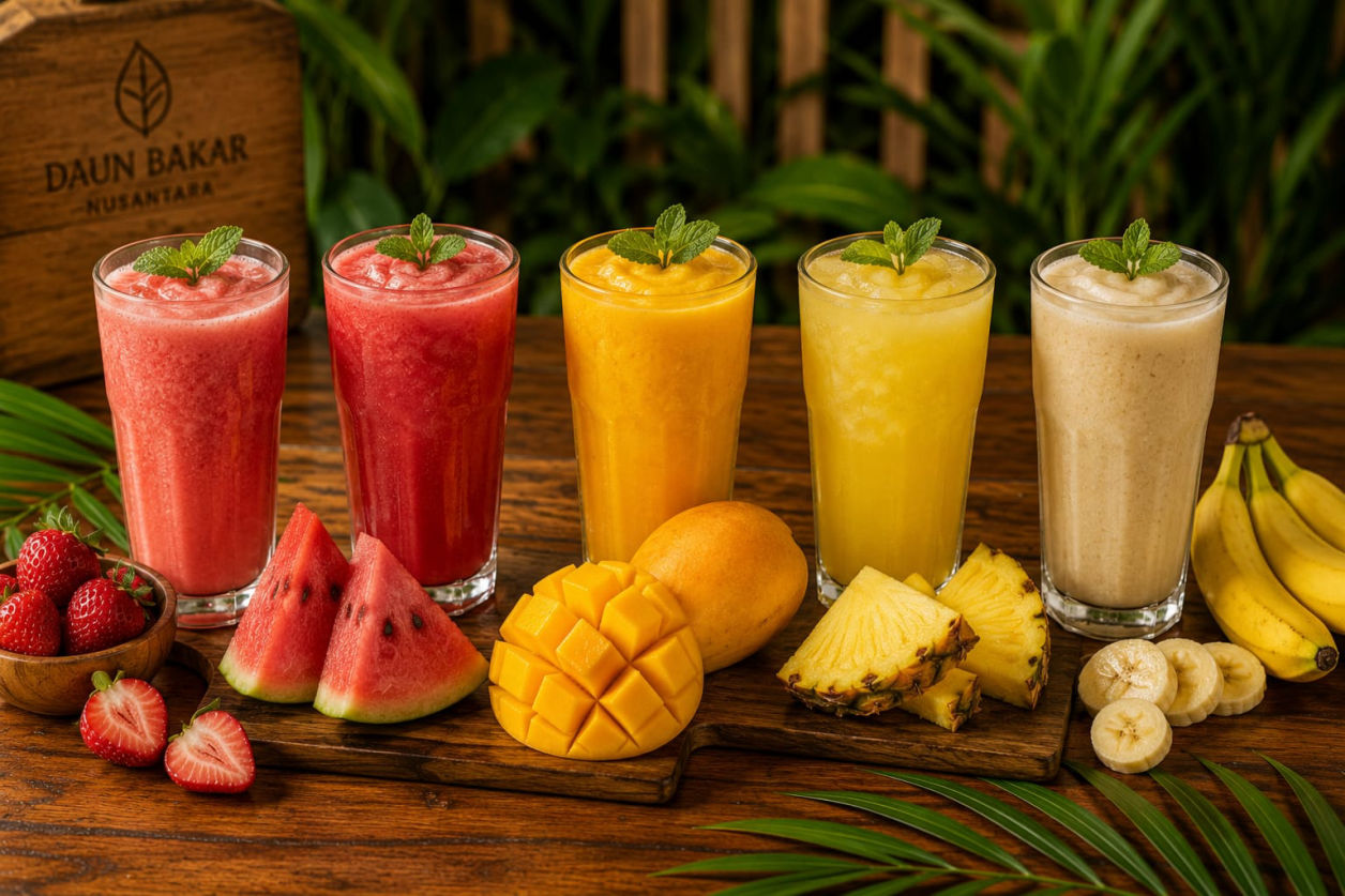 Nasi bakar enak nya dengan fresh juice yang punya rasa buah alami