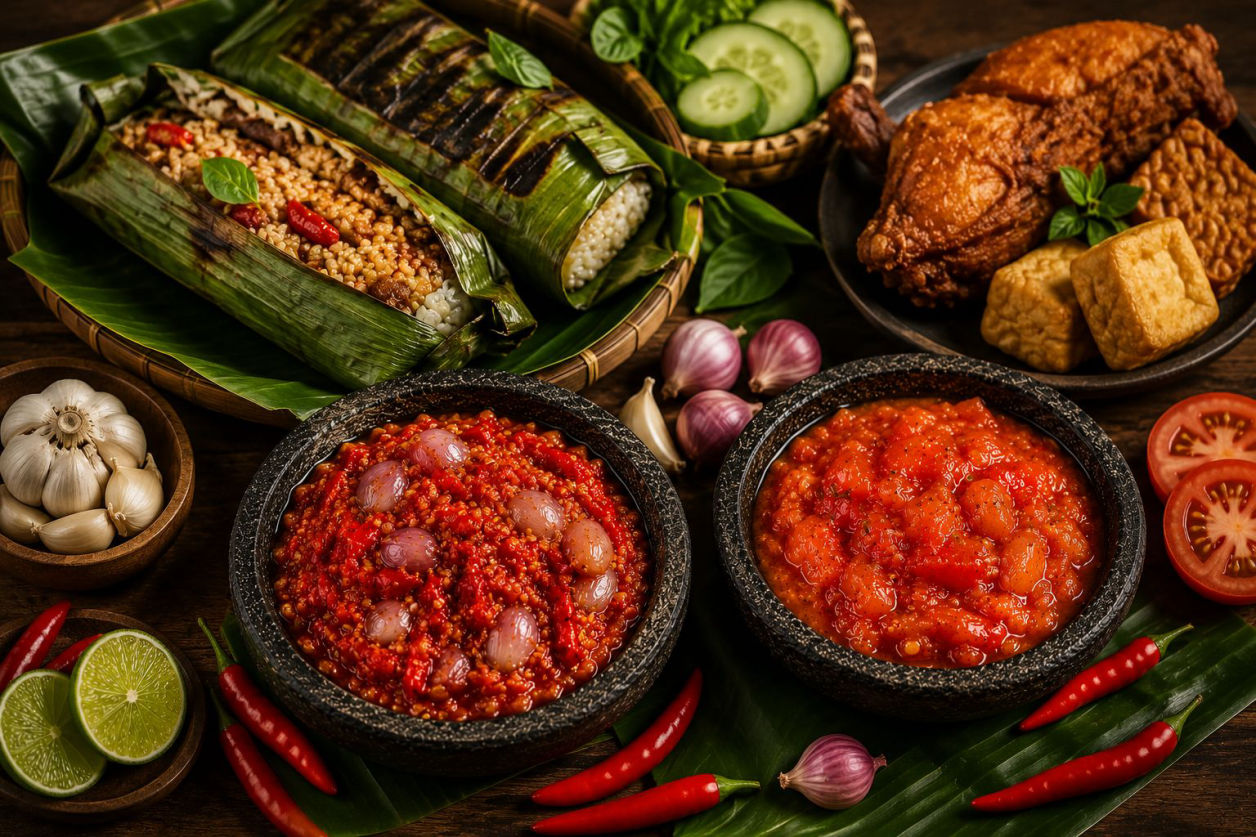 Sambal khas Daun Bakar sebagai pelengkap Nasi bakar enak