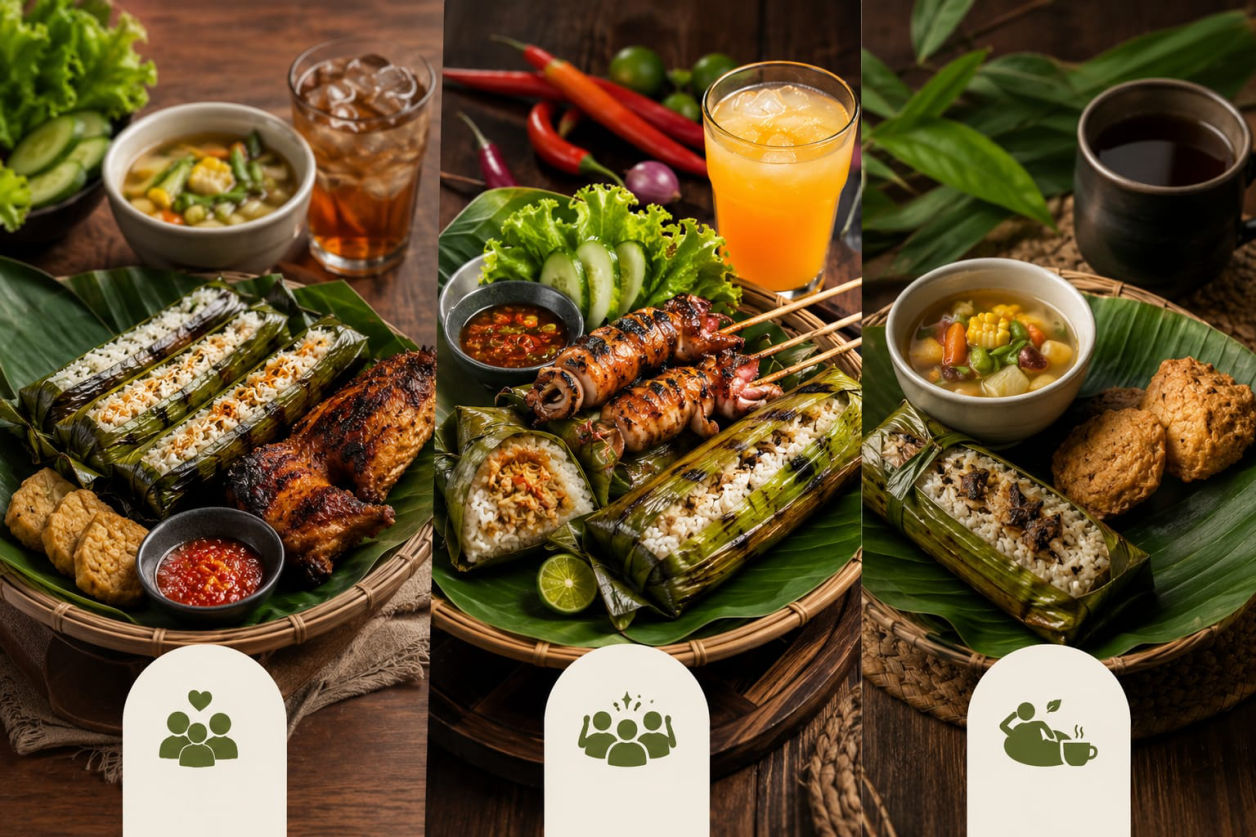 Paket hemat dan paket keluarga dengan Nasi bakar enak khas Daun Bakar